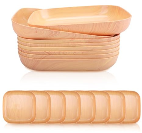 imposyu Set di 8 Piatti Piani Piatti Plastica Riutilizzabili e Infrangibili 20cm Piatti Campeggio Piatti Cucina per Bambini e Adulti per Picnic Ufficio Giardino Feste
