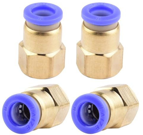 Lot de 4 raccords pneumatiques de 8 mm de diamètre extérieur x 1/4 Filetage femelle PT droit Raccord pneumatique Qualité industrielle Raccords de raccordement pneumatiques en ligne