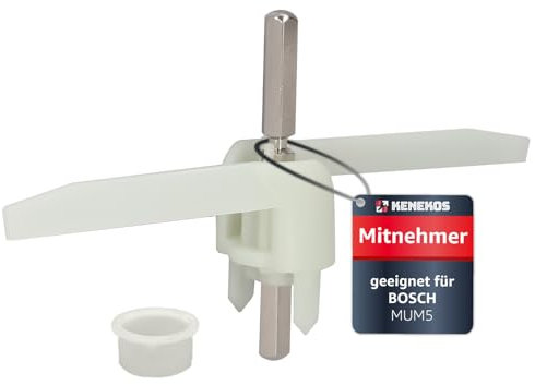 Kenekos - 1 Mitnehmer kompatibel mit Bosch MUM 5, MUMS MUMV MUZ5, HomeProfessional Exclusiv, VeggieLove, 155 mm, Ersatz für 00630760, 00621923 Küchenmaschine, Durchlaufschnitzler Flügel Antrieb Achse