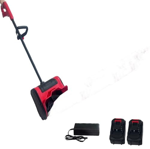 Hooha Spazzaneve a batteria da 21 V per ghiaccio sottile e neve, pala da neve elettrica veloce e semplice, larghezza di lavoro 32 cm, spazzola da neve da 15 cm, non necessita di piegarsi, protegge la