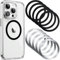 Metallringe Selbstklebend,10 Stück Metallringe mit Aufkleber,Magnet Aufkleber Kompatibel,Ring Magnetisches Adapter Aktualisiert Magnet Handy für Alle Smartphone (Silber,Schwarz) 55 * 45 * 0,4 mm