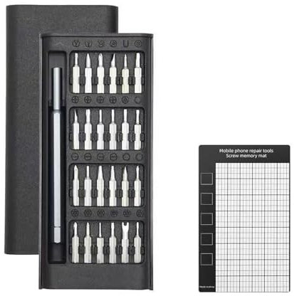XAQISHIRE Precision Screwdriver Set,27-in-1 Mini Small Magnetic Repair Tool Kit for Phone,Watch,Computer,Eyeglass,Doorbell,Electronic,Aluminum Handle & Manganese Steel Screw Driver