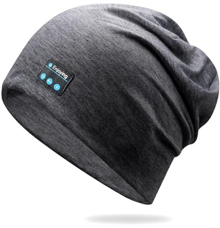 fesoklaf Sommer-Bluetooth-Beanie-Mütze, Kopfhörer für Damen/Herren, kabellose Musik, Slouchy, Beanie-Mütze, Headset mit Mikrofon für Sport