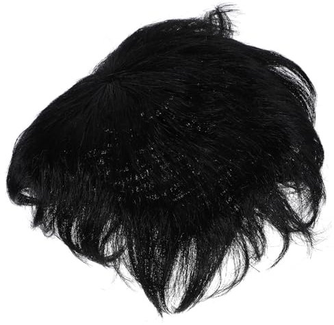 GALPADA Neuausgabe Mann Realistisch Männlich Natürliche Perücke Für Männer Perücken Toupet Glatzenbildung Haarsystem Für Männer Teil Groß Kahl Frontal Männerhaarperücke Cosplay Black