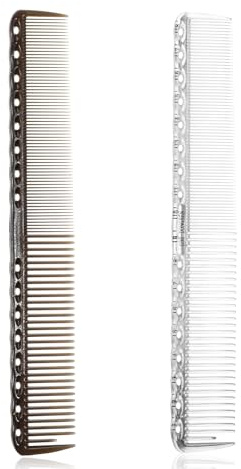 2 pettini da taglio in fibra di carbonio, antistatici, professionali resistenti al calore, grossolani, sottili, 2 denti, per barbiere, parrucchieri, parrucchieri, strumenti per la cura dei capelli