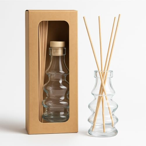 WonderWax® Stäbchen Diffuser Tannenbaum Set 120 ml Tannenbaum | Reed Diffusor | Raumduft mit 8 Duftstäbchen, Natürlich, Langanhaltend, Aromatherapie Home Duft für Badezimmer, Büro und Bad