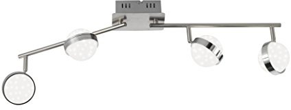 WOFI 7241.04.54.6000 A Spot, Stahl, 24 W, Integriert, nickel matt/chrom, 90 x 10 x 22.5 cm