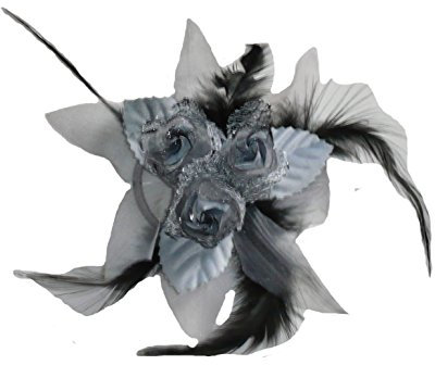 Broche pour remonter la traîne - Broche - Chouchou - Fleur en tissus grise N°7, accessoire de mariage - Bijoux mariage