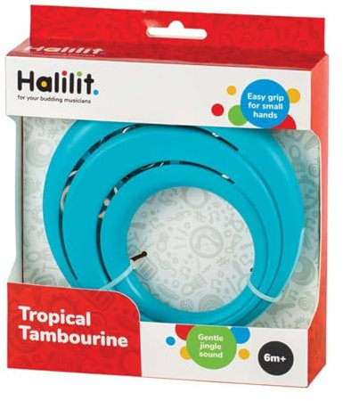 Edushape Tropical Tambourine Sound Toy - Tamburin - Musikspielzeug für Kinder ab 6 Monaten - Includes Halilit Tropical Tambourine Klangspielzeug