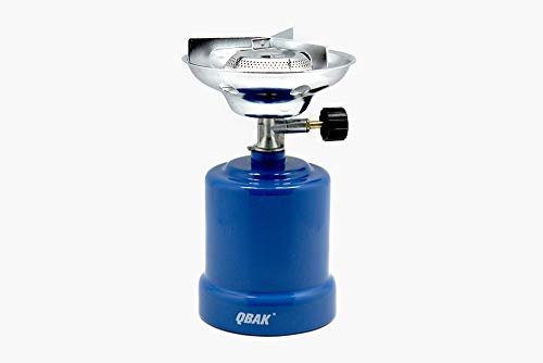 QBAK Hornillo de Camping con Gas, Compacto, Plato para Vientos