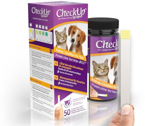 CheckUp Teststreifen x 50 (Protein Urin Teststreifen für Katzen & Hunde)