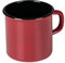 Riess, 0221-, Emaille Topf mit Bördel, Kaffeebecher, Durchmesser 8cm, 0.375 Liter Inhalt, 3/8 Liter, LBH 11,1x8,8x8,4cm, Gew. 0,192kg (COLOR ROT)