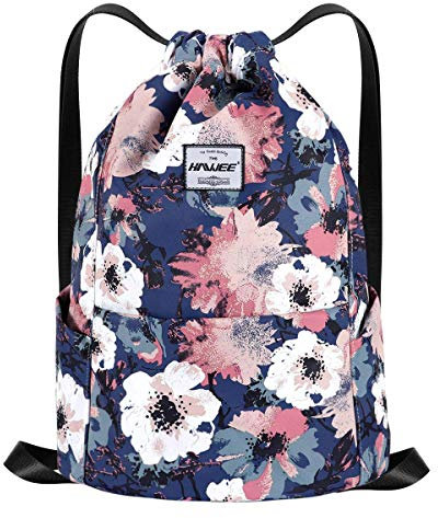 HAWEE Wasserdicht Kordelzug Rucksack mit Innentasche Groß Turnbeutel Kordelzug Tagesrucksack Tunnelzug Tasche Sporttasche Unisex für Frauen Männer Reise Alltag Outdoor Yoga Schule Strand Schwimmen