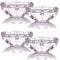 TAMUME Eiscreme Schüssel Einstellen von 4 Transparente Glasschale mit Blumenmuster, Ideal zum Halten von Eis in der Sommerzeit, Glas Eisbecher Dessertbecher, Rosa