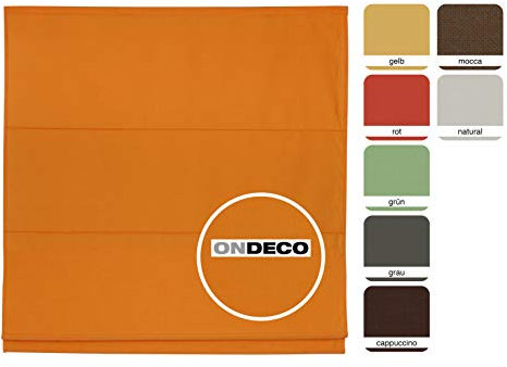 ondeco Raffrollo für Fenster und Türen, Faltrollo innen Sichtschutz Blickdicht für Wand- und Deckenmontage Terra 140x175 cm