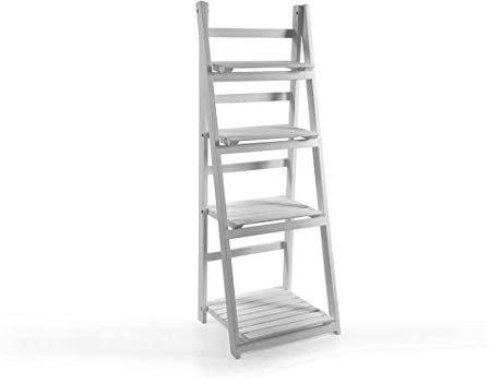 Scala scaletta porta asciugamani bagno in legno shabby chic 4 ripiani 41 * 35 * 116 cm colore bianco ONU-753176