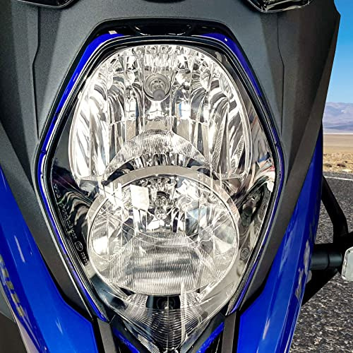 Aufkleber Motorrad Kompatibel Mit Suzuki V-Strom 650 XT Abs. Tank-Tank-Dach-Mantel-Schutz-Griff-Griffe-Halterung-Kanal-Taschen-Seitliche Aufkleber. Färbung Farbe: Blau-Gold