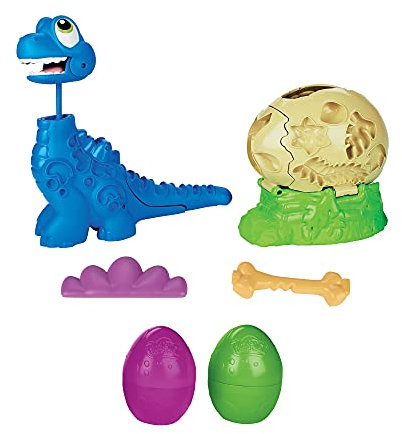 Play-Doh Dino Crew Bronto aus dem Ei, Spielzeug-Dinosaurier für Kinder ab 3 Jahren mit 2 Eiern