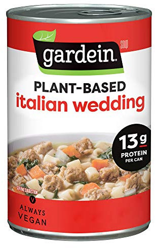 Gardein Soupe de mariage italienne aux boulettes de viande à base de plantes, végétalien, 425 g.