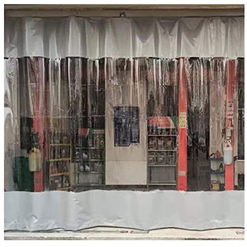 LIJINBO Tarpaulin Outdoor Vinyl Curtain Waterproof, Canopies & Transparent Tarp Panel, Tent Side Windshield 100% Weather Resistant With Grommets & Hook For Pergola, Porch And Garage