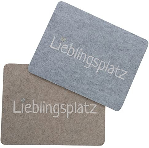 Tischset Platzdecke aus Filz im 2er Set 45x35 cm Grau und Beige Lieblingsplatz