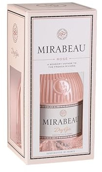 Mirabeau Dry Rose Gin with Gift Box 70cl I Crafted in the French Riviera I Made from Upcycled Grape Skins & 11 Botanicals I 43% ABV I B Corp Certified