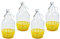 WYSKONT Enghals Ballonflasche Weinflasche mit Bügelverschluss und Korb zur Aufbewahrung von Gärungsgetränken aus transparentem Glas, luftdicht, 4 Stück x 5 l