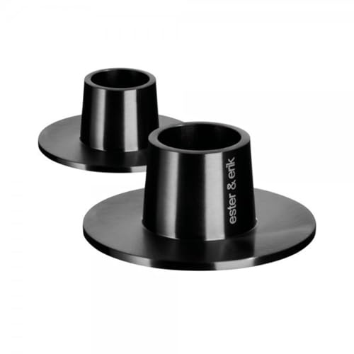 ester & erik Candleholders medium, Black, Matt, 2 Stück [Set]