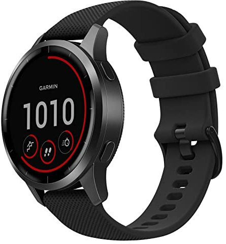 MoKo Correa de Reloj Compatible con Garmin Vivoactive 4/Forerunner 255/255 Music/745/Venu 2/First Avenger/Darth Vader, 22mm Pulsera de Repuesto de Silicona Suave, Negro