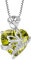 FJ Collier Pierre de Naissance Août Collier Péridot pour Femme Argent Sterling 925 Pendentif Papillon Collier Fleur Rose Coeur Bijoux Cadeaux pour Maman Épouse Femme Fille