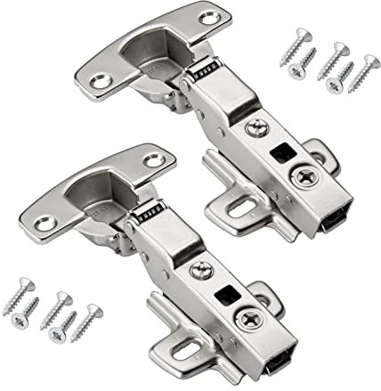 SOTECH 2 Stück Hettich Sensys 8645i TH 52 Mittelanschlag Scharnier inkl. Schrauben M4 x 20mm Halb Vorliegend Öffnungswinkel 110 Grad mit integrierter Dämpfung und Kreuzplatte Distanz 1,5 mm Scharniere