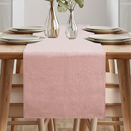 Tischläufer Modern, Tischläufer, Wasserdicht Tischläufer, Läufer Tisch, Tischläufer Frühling Modern, Grün Tischläufer für Draussen Balkon Drinnen Party Dekoration (Rosa, 40 x 140 cm)