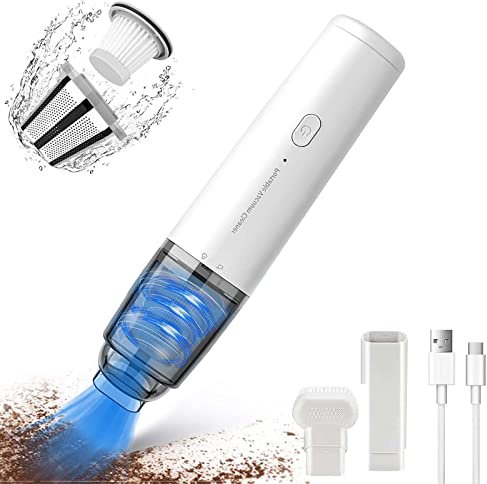 IGRARK Aspirateur à Main sans Fil, Rechargeable Aspirateur Portable Puissant 8000Pa avec Filtre HEPA, USB Type-C Charge Rapide, pour Maison Voiture Bureau Table Canapé