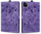 Rosbtib Funda para iPad Air 13 2024/ iPad Pro 12.9 Pulgadas (2022/2021/2020/2018, 6ª/5ª/4ª/3ª Generación) Flip Cover Magnética Ranuras para Tarjetas PU Cuero Cover iPad Air 13, Púrpura Gato Sakura