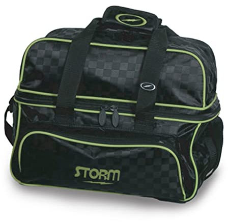 Storm Bowlingtasche mit 2 Bällen, kariert, Schwarz/Limettengrün