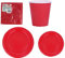 Coordinato Tavolo Monocolore in Cartoncino- 100% RICICLABILE, 100% BIODEGRADABILE, 100% CARTA (Rosso)