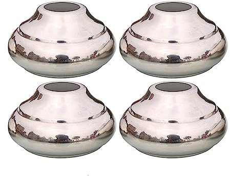 POCHY 4 Stück Zaunkappen, Edelstahl Pfostenkappe Runde Pfahl Deckel, für Treppengeländer Handlauf Pfosten Ø 50 mm