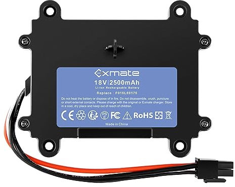 Exmate Batería de 2500 mAh compatible con Bosch Indego 350, 400, M 700, M+ 700, S+ 350, S+ 400, robot cortacésped, cortacésped, 18 V, batería de litio