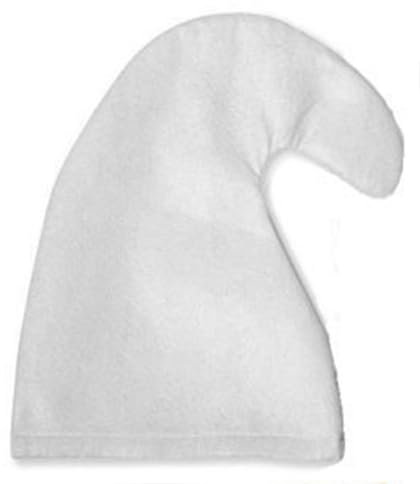 jokeshop Garden Gnome Curly Hat Seven Dwarf/Dwarves Smurf Hats Fairytale Fancy Dress Costume (White)