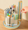 GoMaihe Stiftehalter Schreibtisch Kinder Drehbar - 360-Grad Drehbarer Stifthalter Organizer mit 6 Fächer Abnehmbar - Schreibwaren & Kosmetik Organizer für Schule Büro Zuhause(Gelb)
