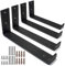 Top Notch Home and Living Heavy Duty Metal Shelf Brackets | Steel Bracket for Wooden Wall Shelves | Support 40kgs | Hardwearing | Incl Fixtures & Fittings (Black, Pack of 4 Up Brackets)