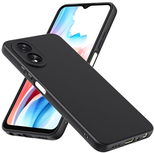 WFTE Funda para OPPO A38 Mate con Protección Carcasa Protectora Antigolpes Ultrafina Suave TPU Silicona Caso Delgada Anti-Choques Case-Negro