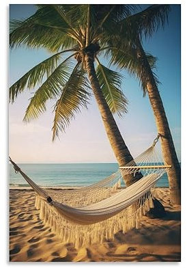 Ozean Strand Palme Wandkunst Leinwand Poster Küste Schöne Landschaft Moderne Wanddekoration Poster Schlafsaal Dekor Malerei Kunst