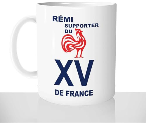 Mug Supporter du Xv de France - Tasse Cadeau Prénom Personnalisable - Idée Cadeau Coupe Du Monde - Rugby Rugbyman