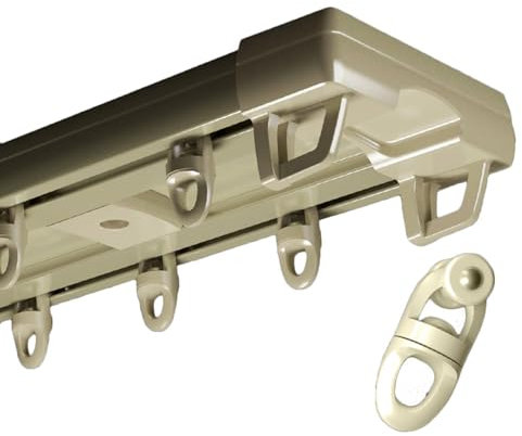 2-läufige Gardinenschiene, (1–6 M/3,2–20 Fuß) Robuste Vorhangschienen Zur Deckenmontage, Schlafzimmer-Gardinenstange, Für Wohnzimmer-Schlafzimmer-Raumteiler ( Color : Gold A , Size : 5M/16.4ft/4*125CM