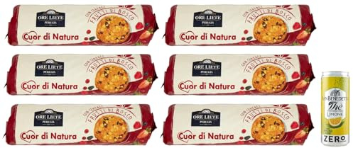 6er-Pack Ore Liete Cuor di Natura Biscotti con Cereali,Kekse mit Getreide und Beeren,ohne Zuckerzusatz,250g + 1er-Pack Kostenlos San Benedetto Eistee mit Zitrone Ohne Zucker 330ml Dose