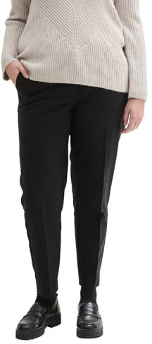 TOM TAILOR Damen Plussize Mia Slim Fit Hose,14482 - deep Black, 52