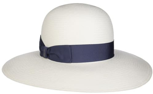 Borsalino Chapeau Panama Round Crown Chapeau en Paille Chapeau pour Le Jardin (Taille Unique - Nature-Bleu)