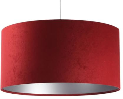 ONZENO Lightning Pendelleuchte Classic Graceful Strict 2 60W LED IP 20 Modern Pendelleuchte für Innenraum Wohnzimmer, Wohnkultur, Büro, Küche, 50x25x25cm (Rot, Silber)