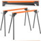 HOMFME Folding Sawhorses, 1000KG Capacity Twin Pack Workbench with Support Arms, Portable Lightweight Metal Work Trestle Stands for Garage Workshop (Orange + Black，97 x 47 x 76 cm)